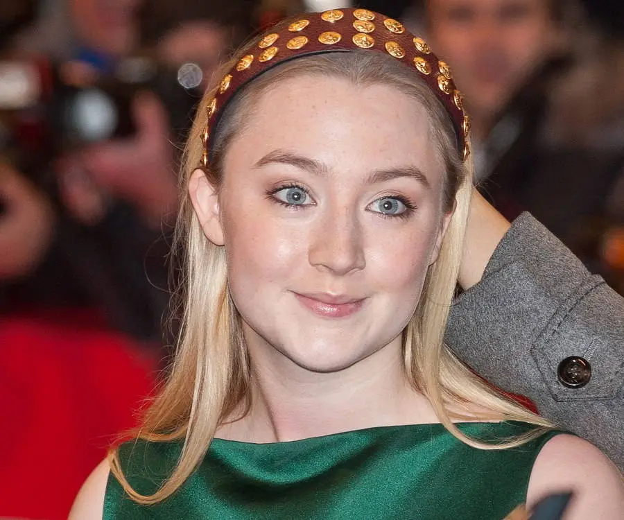 A photo of Saoirse Ronan, the acclaimed Irish actress, showcasing her talent and charisma in the world of cinema.